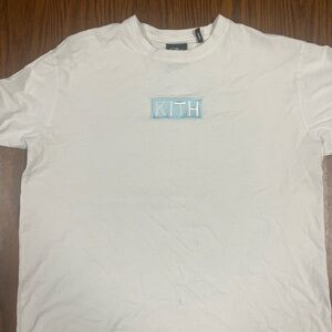 Kith White Tee with Blue Logo